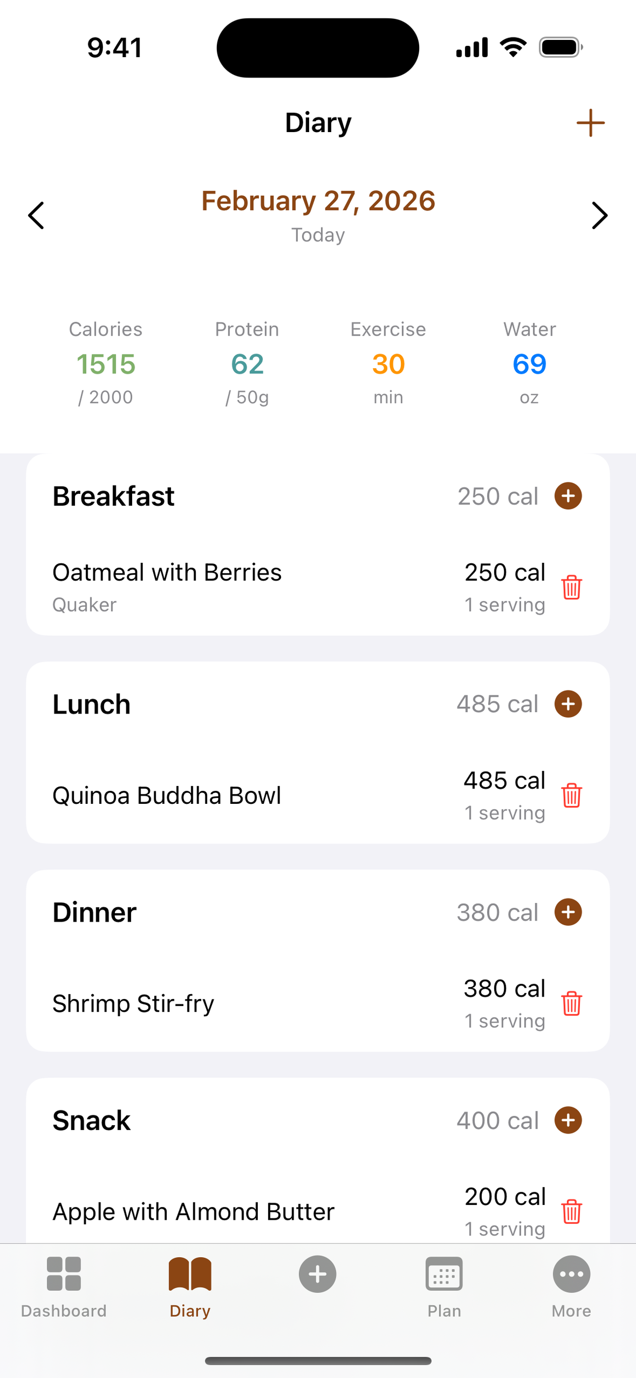 Food Diary Screenshot